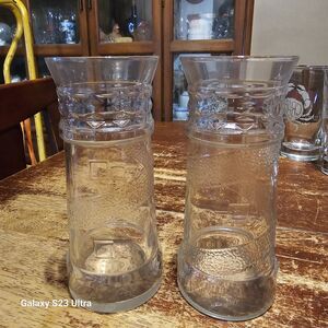 Lot of 2 Red Lobster Restaurant Lighthouse Clear Collectible Drinking Glasses